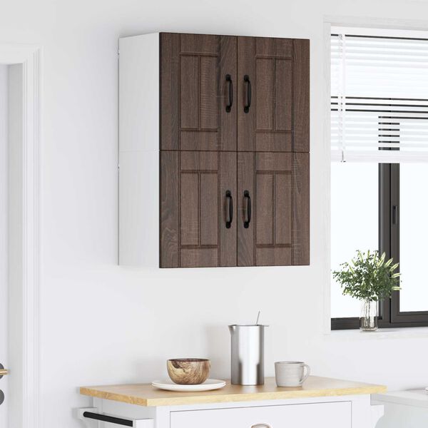 vidaXL Armadi a pareti per cucina 2 pcs Rovere Marrone 60 x 31 x 40 cm