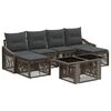 vidaXL Set Divano da Giardino 7 pz Grigio e Grigio Scuro polyrattan