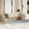 vidaXL Set Divano da Giardino 6 pz con Cuscini Beige in Polyrattan