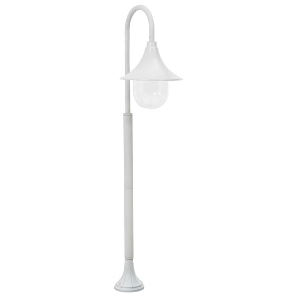vidaXL Lampione da Giardino E27 120 cm Alluminio Bianco