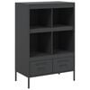 vidaXL Credenza Nera 68x39x101,5 cm in Acciaio