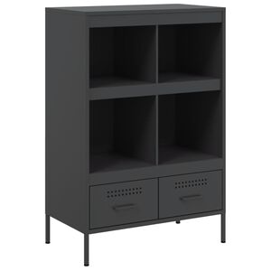 vidaXL Credenza Nera 68x39x101,5 cm in Acciaio