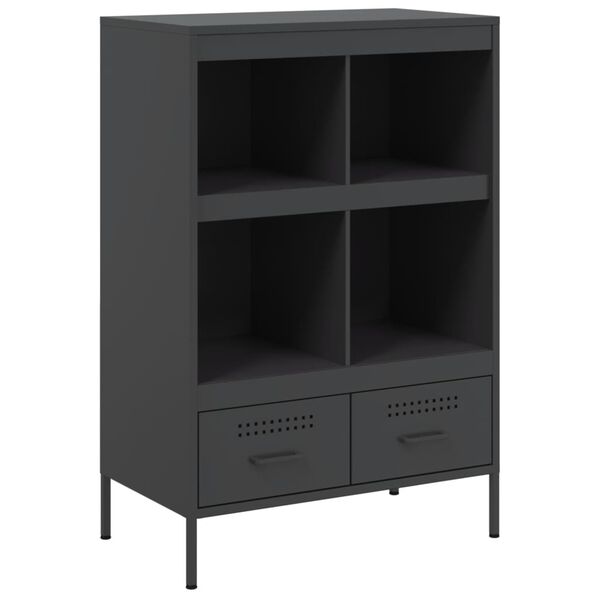 vidaXL Credenza Nera 68x39x101,5 cm in Acciaio