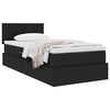 vidaXL Letto con contenitore e materasso Nero 100 x 200 cm