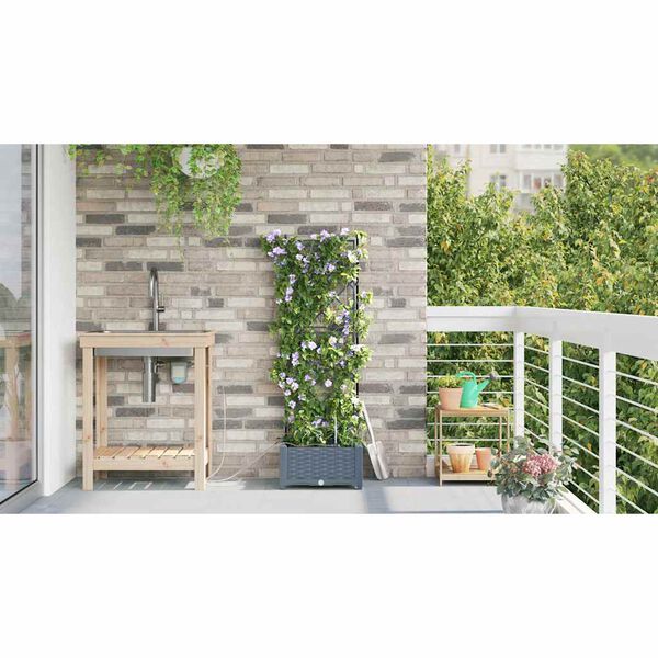 vidaXL Vaso da giardino Grigio Chiaro 40 x 40 x 126 cm Acciaio