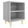 vidaXL Comodini Gambe in Legno Massello 2 pz Grigio Sonoma 40x30x50 cm