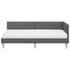 vidaXL Struttura Letto Angolare con Materasso 2 pcs Grigio Tessuto