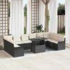 vidaXL Set Divano da Giardino con cuscino 11 pcs Nero Poly Rattan