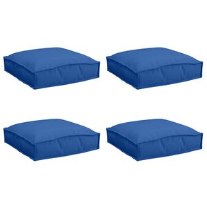vidaXL Cuscino 4 pcs Blu Reale 40 x 40 x 8 cm Tessuto Oxford