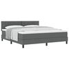 vidaXL Letto box spring con materasso Grigio scuro 180 x 200 cm