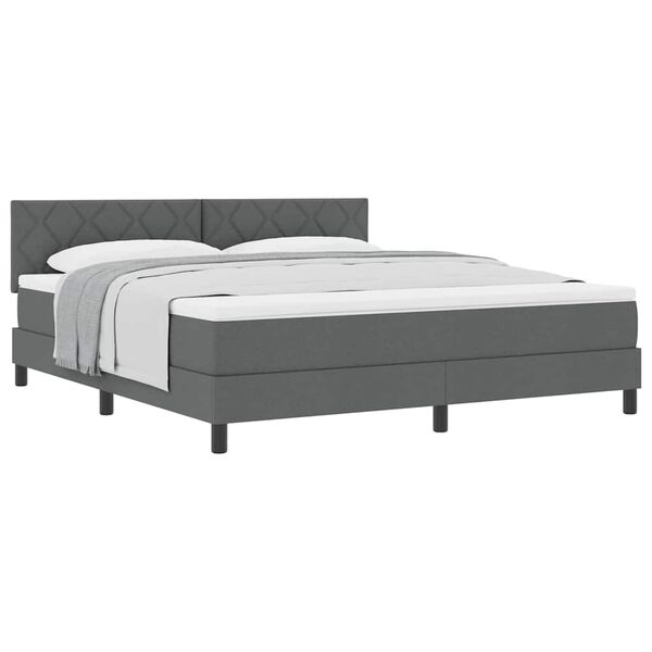 vidaXL Letto box spring con materasso Grigio scuro 180 x 200 cm