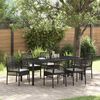 vidaXL Set da Pranzo per Giardino 7 pcs Nero polyrattan