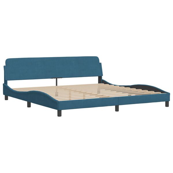 vidaXL Letto con Materasso Dover Blu 200x200 cm Velluto