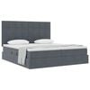 vidaXL Letto con Contenitore Grigio scuro 180 x 200 cm Velluto