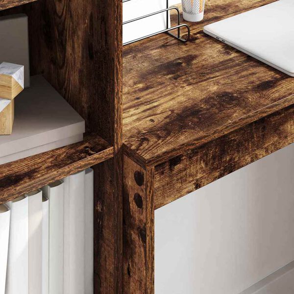 vidaXL Scrivania con cassetto 2 pcs Rovere fumé