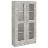 vidaXL Armadietto Vetrina Grigio Cemento 82,5x30,5x150 cm Multistrato