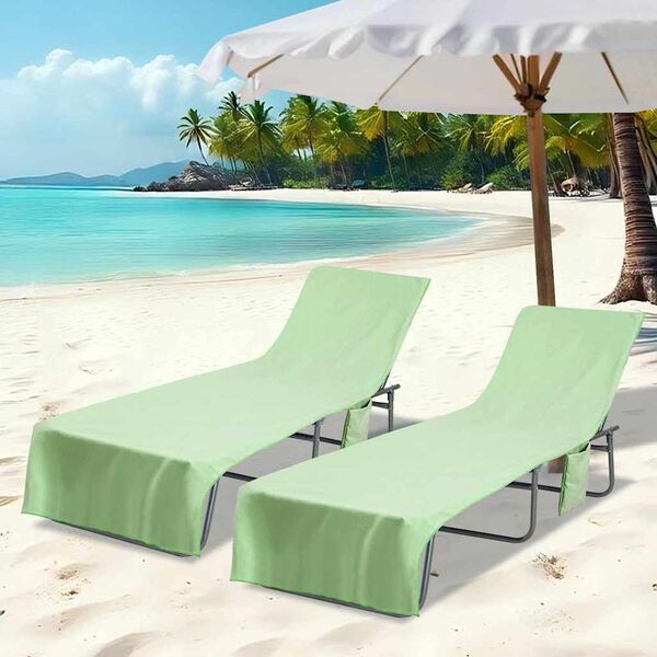 vidaXL Asciugamani per lettino 2 pcs Verde 210 x 75 cm