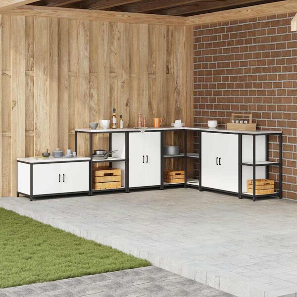 vidaXL Stoccaggio in cucina con porta Bianco 60 x 50 x 92 cm Acciaio