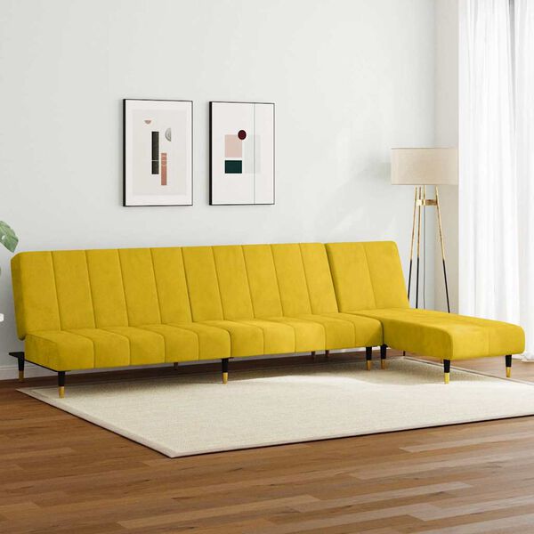 vidaXL Set di Divani 2 pz Giallo in Velluto