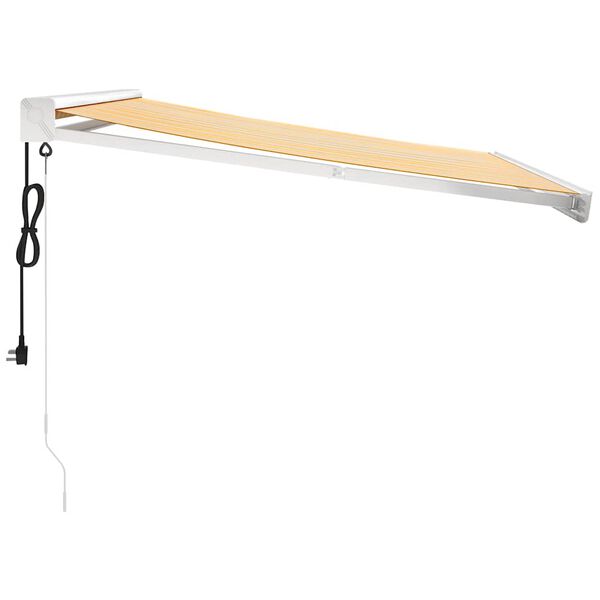 vidaXL Tenda Retrattile Gialla e Bianca 3x2,5 m in Tessuto e Alluminio