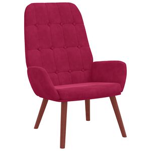 vidaXL Sedia Relax Rosso Vino in Velluto