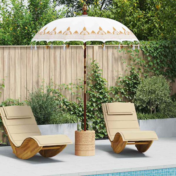 vidaXL Parasol Balinese Crema 185 x 185 x 260 cm