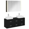 vidaXL Set di mobili per il bagno 4 pcs Rovere Nero