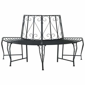 vidaXL Panchina per Alberi 4-Numero di posti 160 x 80 x 89 cm Acciaio