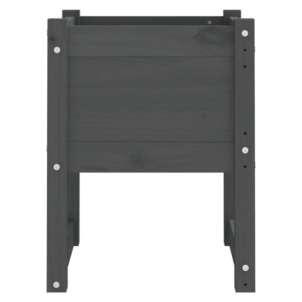 vidaXL Fioriera Grigio 40x40x52,5 cm in Legno Massello di Pino