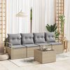 vidaXL Set di divani 5 pcs Beige e grigio polyrattan
