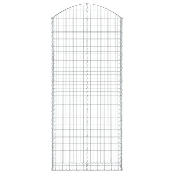 vidaXL Cesto Gabbione ad Arco 100x30x220/240 cm Ferro Zincato