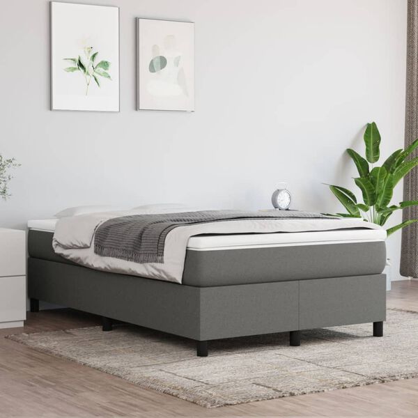 vidaXL Struttura Letto a Rete a Molle Grigio Scuro 120x200 cm Tessuto