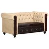 vidaXL Divano Chesterfield a 2 Posti Marrone in Vera Pelle