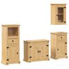 vidaXL Set Mobili da Bagno 4 pz Corona in Legno Massello di Pino