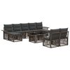 vidaXL Set Divano da Giardino 10 pz Grigio e Grigio Scuro polyrattan