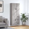 vidaXL Credenza Grigio Sonoma 69,5x34x180 cm in Legno Multistrato