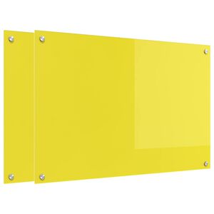 vidaXL Rivestimento da Cucina 2 pcs Giallo 90 x 60 cm vetro temperato