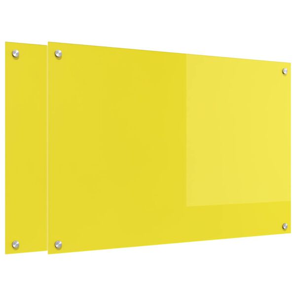 vidaXL Rivestimento da Cucina 2 pcs Giallo 90 x 60 cm vetro temperato