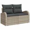 vidaXL Set Divano da Giardino 9 pcs Grigio chiaro Poly Rattan