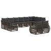 vidaXL Set Divano da Giardino 12 pz Grigio e Grigio Scuro polyrattan