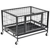vidaXL Gabbia per Cani Robusta con Ruote in Acciaio 82x66x56 cm