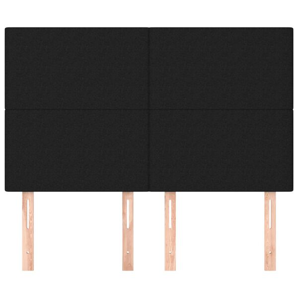 vidaXL Testiera Nera 144x5x118/128 cm Tessuto