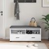 vidaXL Panca per ingresso con cuscino Bianco 100 x 38 x 46 cm