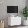 vidaXL Mobile TV a Parete con Luci LED Bianco 60x35x41 cm