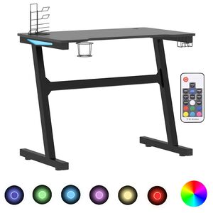 vidaXL Scrivania da Gaming con LED e Gambe a Z Nera 90x60x75 cm