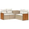 vidaXL Set di divani 5 pz Beige e Bianco Crema