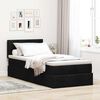 vidaXL Pouf Letto con Materasso Nero 90x200 cm in Tessuto