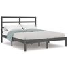 vidaXL Giroletto Grigio in Legno Massello 135x190 cm Double