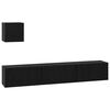 vidaXL Set mobile TV 4 pz Rovere Nero Legno ingegnerizzato