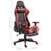vidaXL Sedia da Gaming Girevole con Poggiapiedi Rossa in PVC